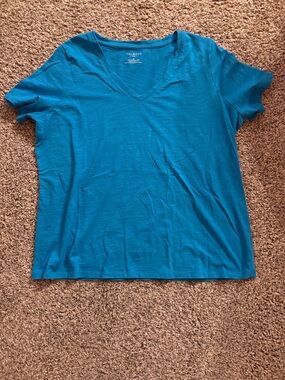 Talbots Teal Short Sleeve V-Neck Tee